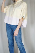La Chemise Sorbet Jaune clair & Rose pâle - Pièce unique faut le voir porté © - T. 38 à 42/44