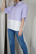La Chemise Sorbet Lila & Blanc - Pièce unique faut le voir porté © - T. 36 à petit 40