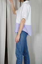 La Chemise Sorbet Blanc & Lila - Pièce unique faut le voir porté © - T. 34 à petit 40