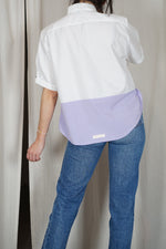 La Chemise Sorbet Blanc & Lila - Pièce unique faut le voir porté © - T. 34 à petit 40