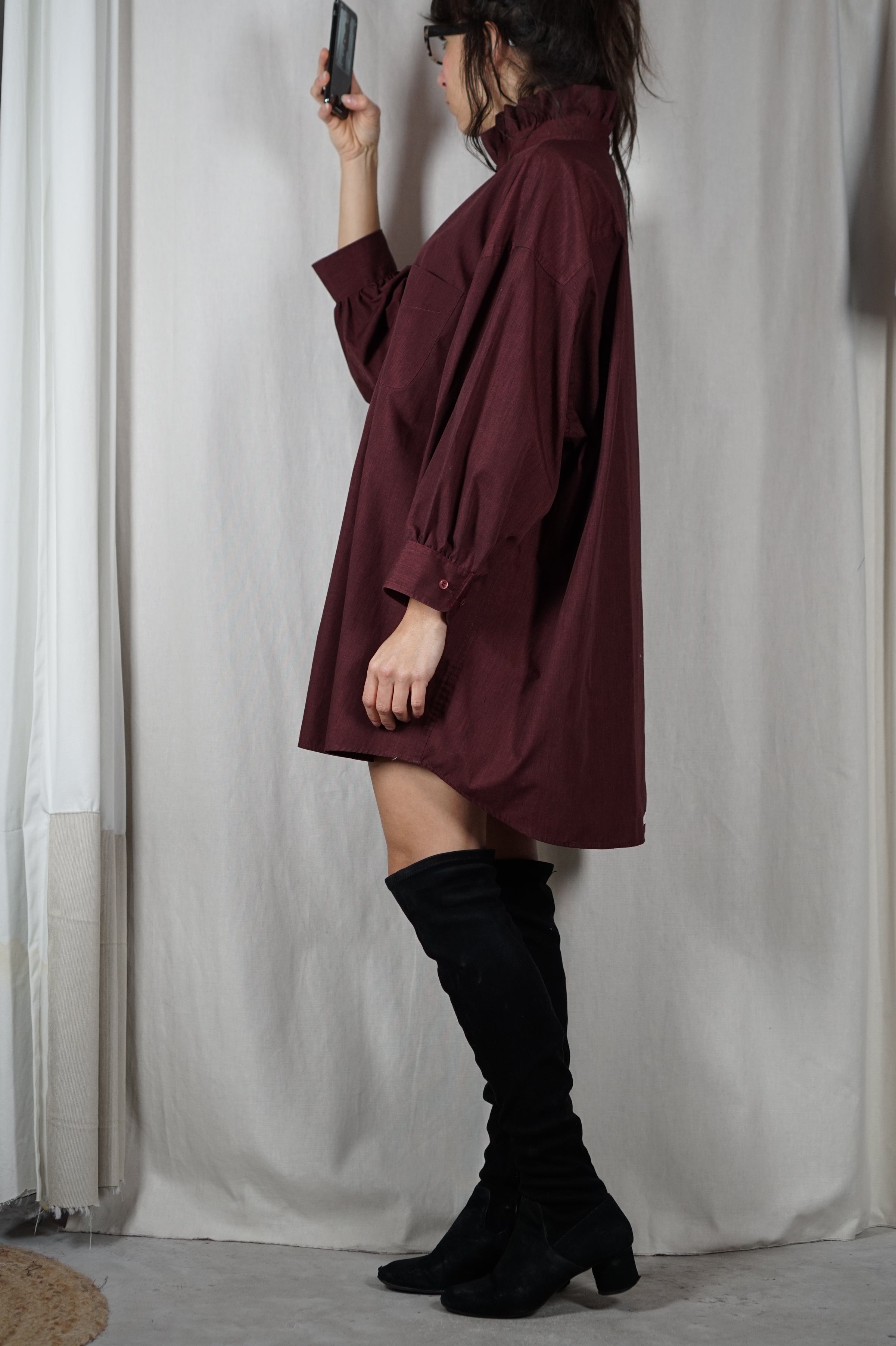 Modele Robe Avec Collerette La Robe/Tunique Collerette Prune chinée - Pièce unique faut le voir po ...
