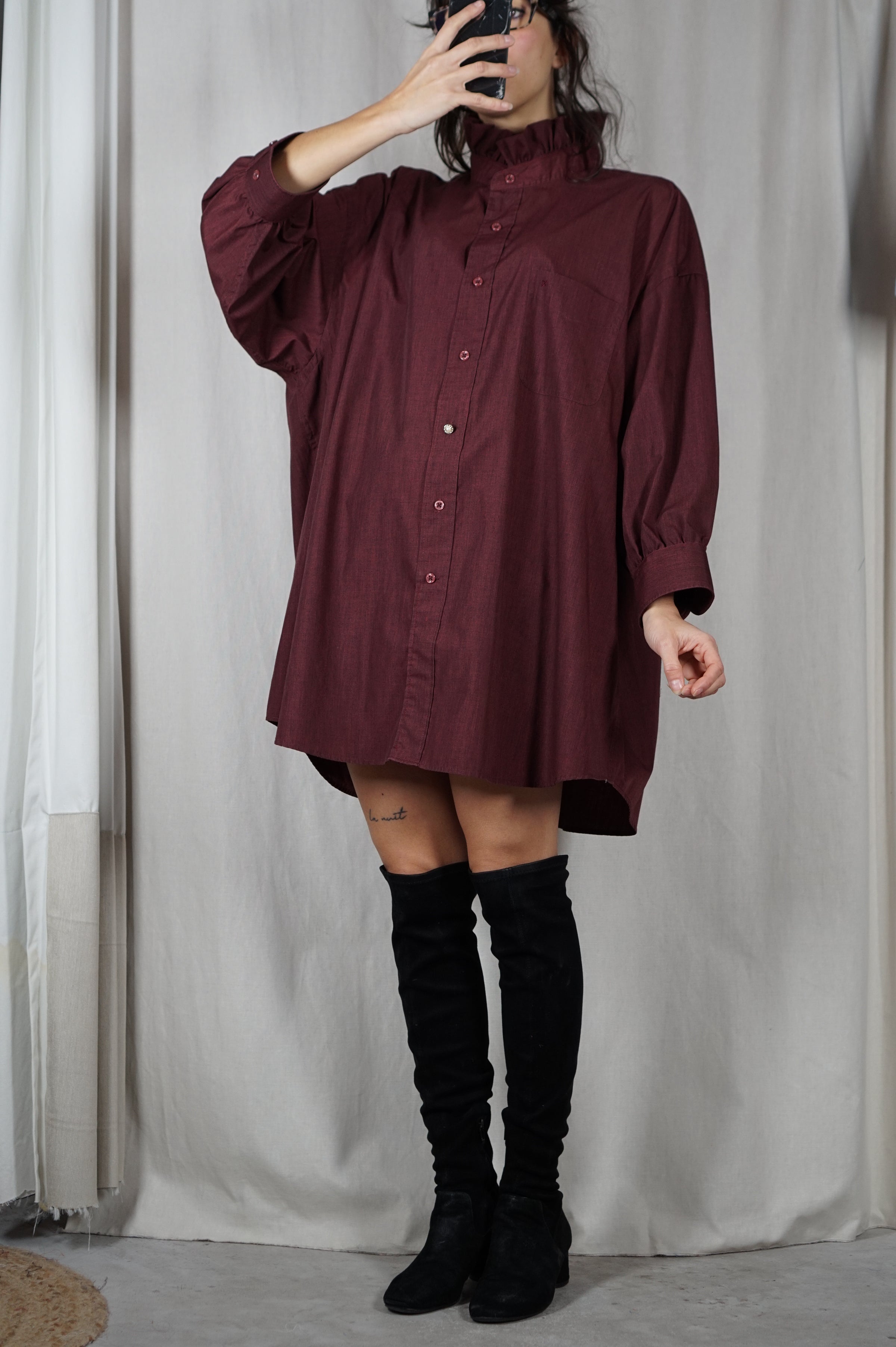 Modele Robe Avec Collerette La Robe/Tunique Collerette Prune chinée - Pièce unique faut le voir po ...