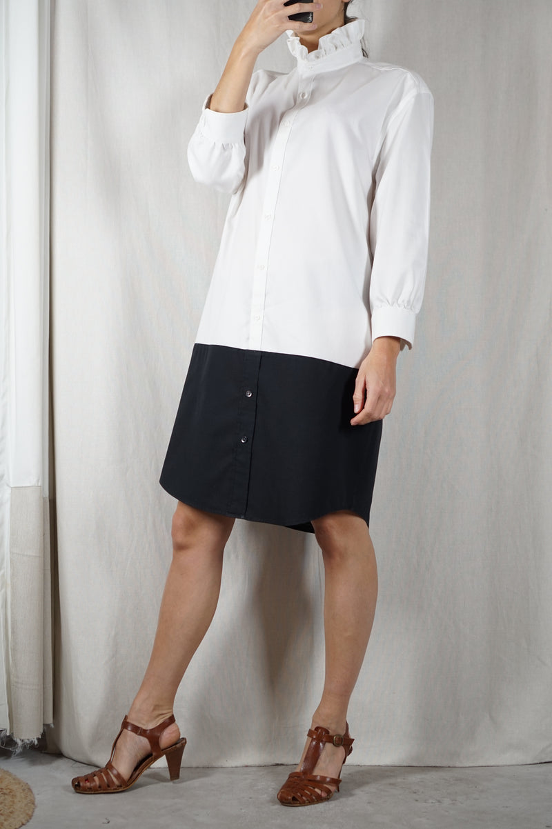 Modele Robe Avec Collerette La Robe Sorbet Noire & Blanche à collerette - Pièce unique faut le voi ...