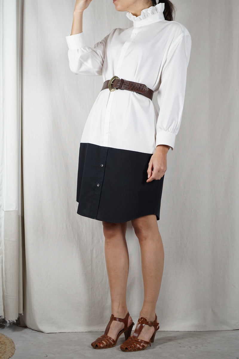 Modele Robe Avec Collerette La Robe Sorbet Noire & Blanche à collerette - Pièce unique faut le voi ...