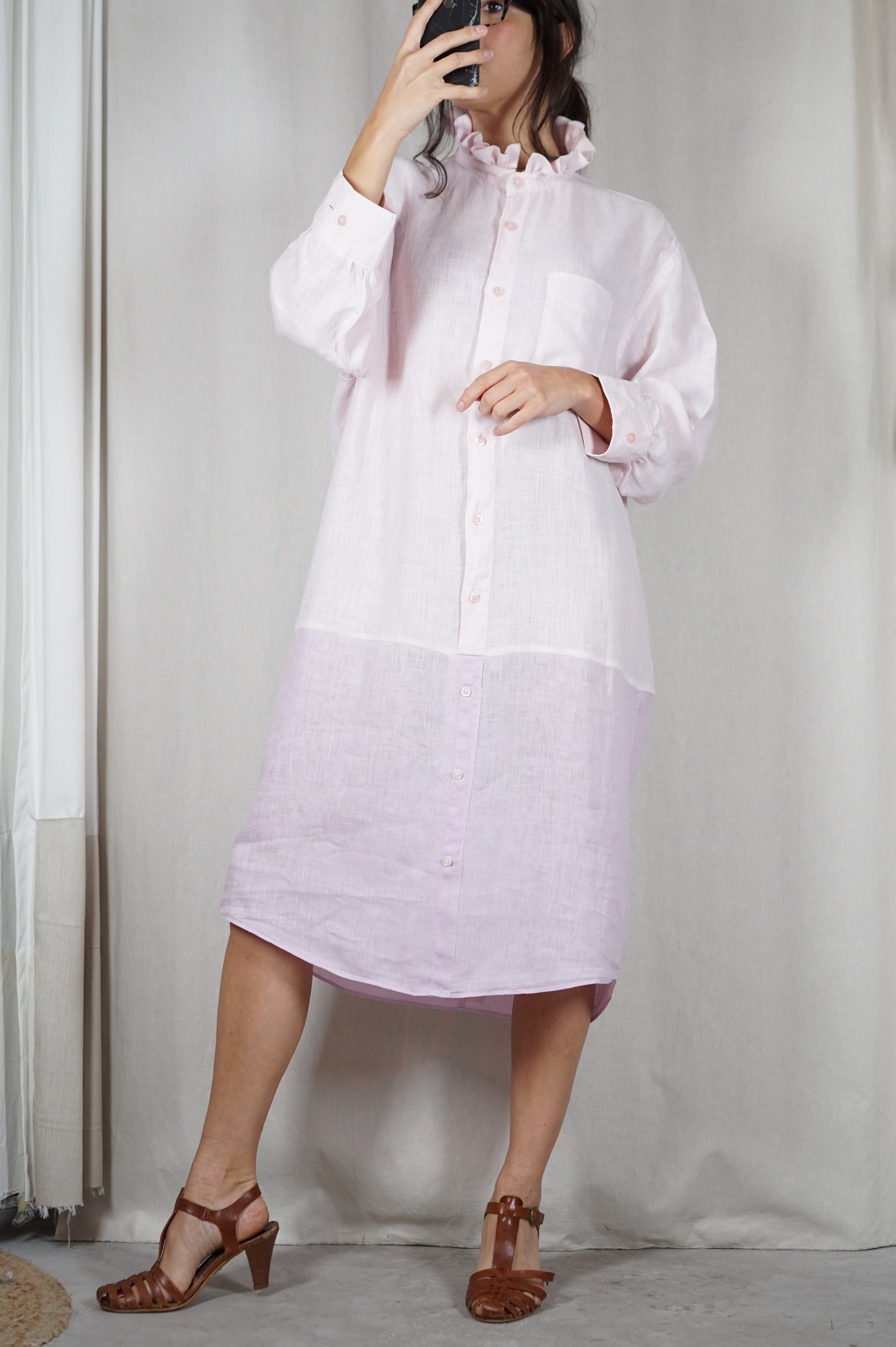 Modele Robe Avec Collerette La Robe Sorbet à collerette - Pur Lin - PIÈCE PREMIUM - T. 36 à 44 (li ...