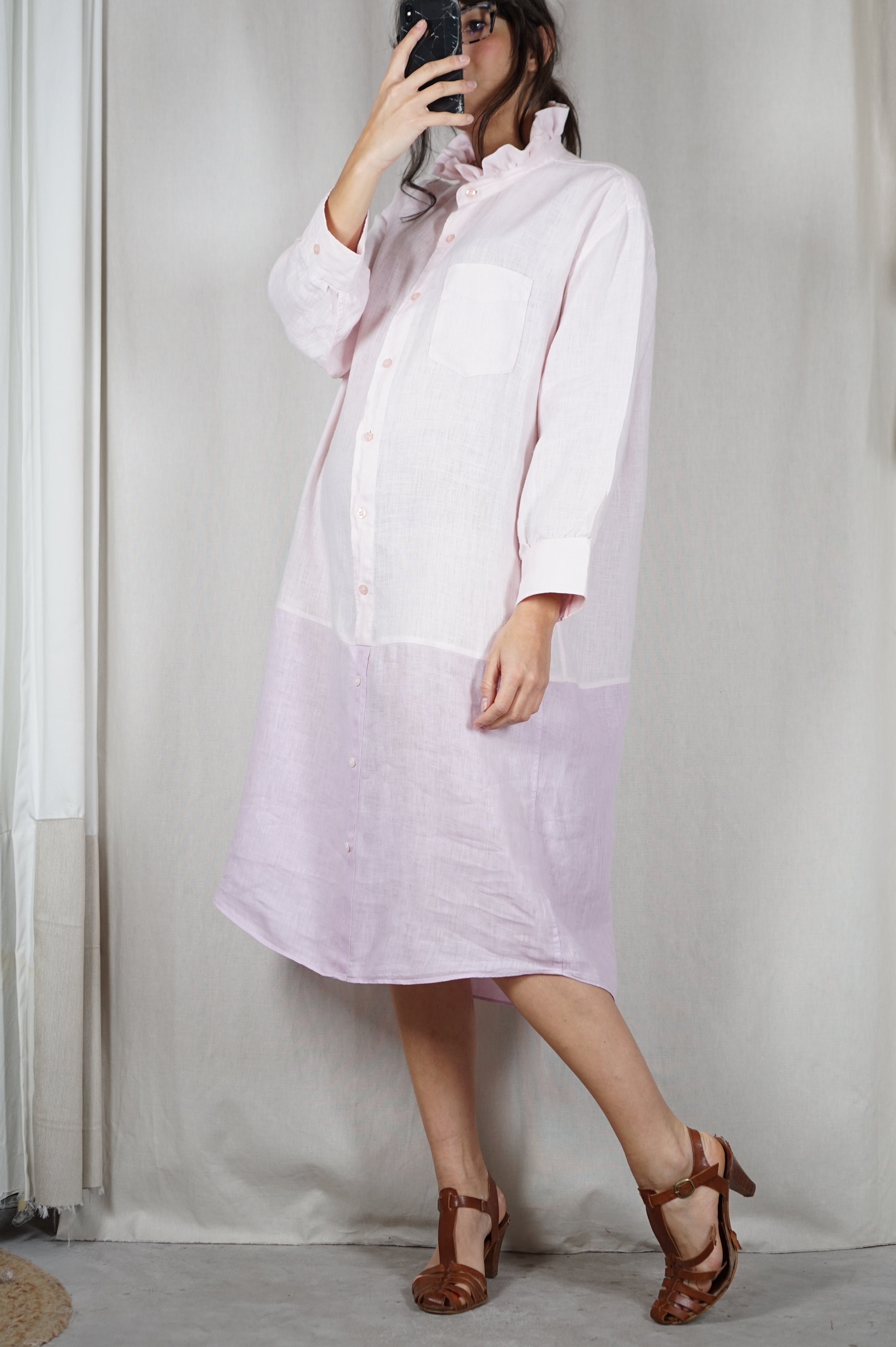 Modele Robe Avec Collerette La Robe Sorbet à collerette - Pur Lin - PIÈCE PREMIUM - T. 36 à 44 (li ...