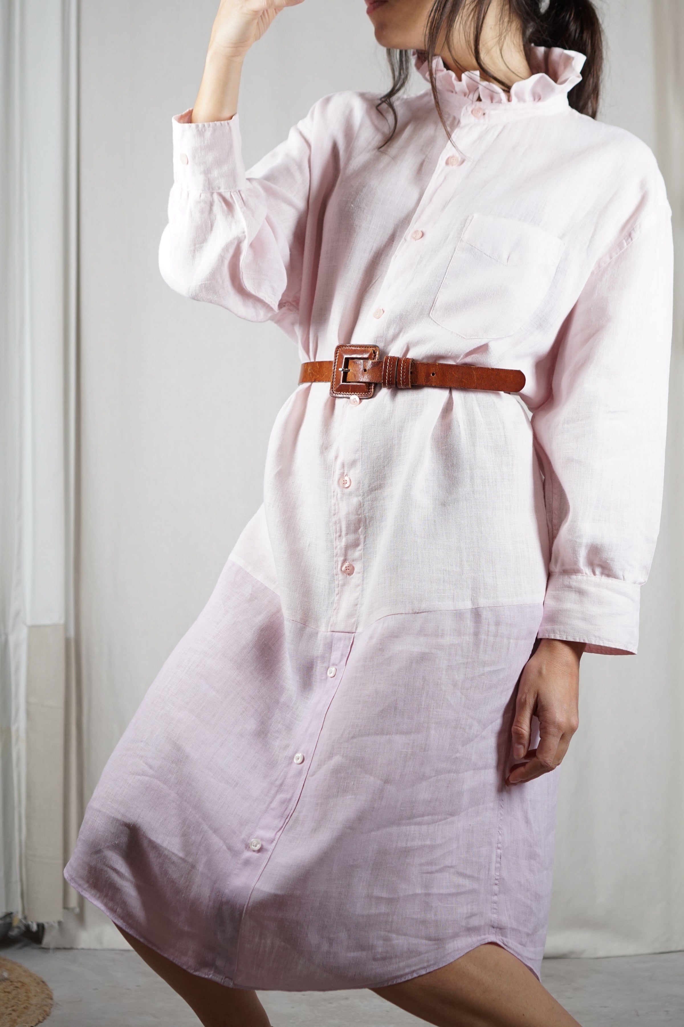 Modele Robe Avec Collerette La Robe Sorbet à collerette - Pur Lin - PIÈCE PREMIUM - T. 36 à 44 (li ...