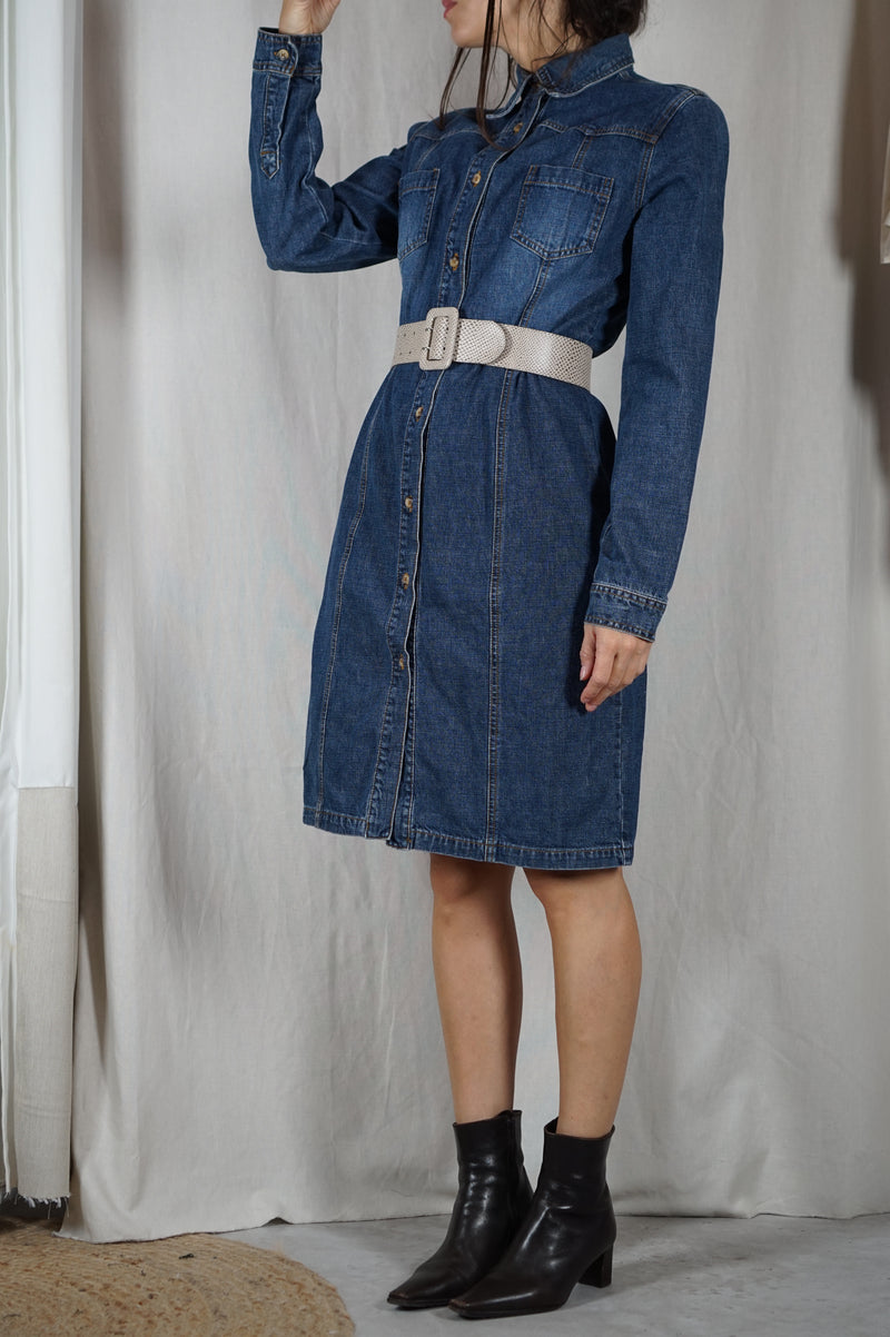 Superbe Robe Vintage en Jean - 100% Coton