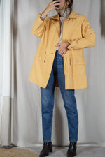 Superbe Trench Vintage peau-de-pêche - Jaune soleil - T. 36 & 38