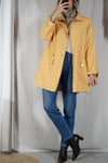 Superbe Trench Vintage peau-de-pêche - Jaune soleil - T. 36 & 38