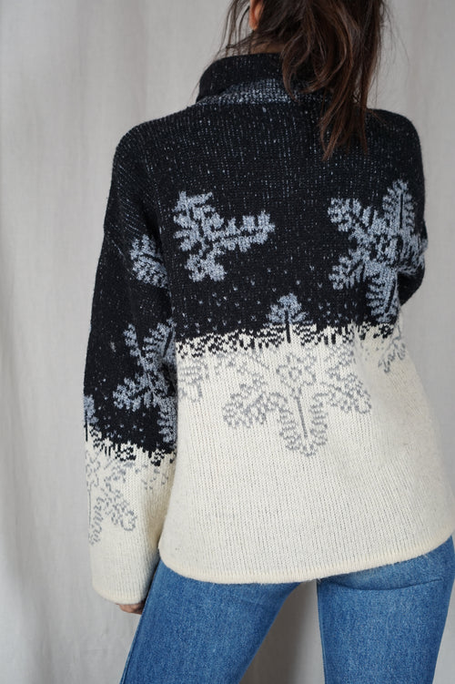 Superbe Pull Vintage à motifs - T. 38 à 48