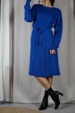 Incrpoyable Robe Vintage Bleu Roi - Laine - T. 36 à 40