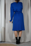 Incrpoyable Robe Vintage Bleu Roi - Laine - T. 36 à 40