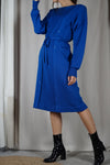 Incrpoyable Robe Vintage Bleu Roi - Laine - T. 36 à 40