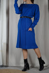 Incrpoyable Robe Vintage Bleu Roi - Laine - T. 36 à 40