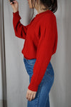 Superbe Cardigan Vintage rouge coquelicot - Coup de coeur! - T. 38 à 44