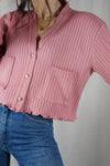 Cardigan Vieux Rose Upcyclé - Pièce Unique faut le voir porté - T. 40 à 44