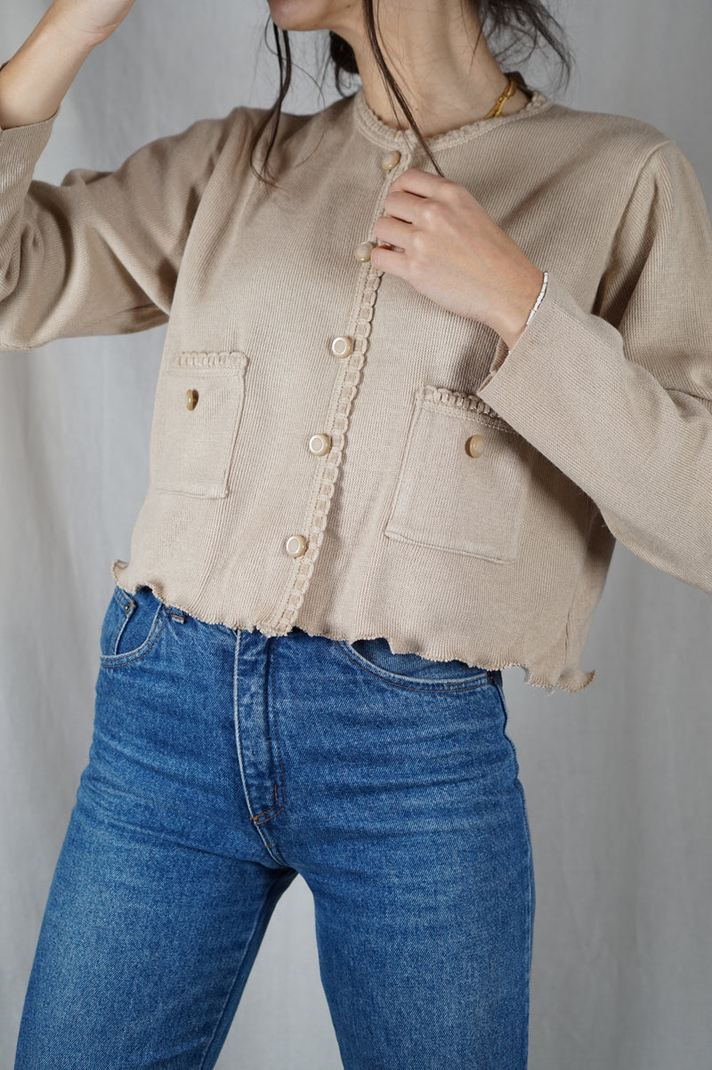 Cardigan Sable Upcyclé - Laine - Pièce Unique faut le voir porté - T. 38 à 42