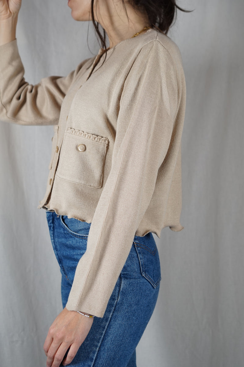 Cardigan Sable Upcyclé - Laine - Pièce Unique faut le voir porté - T. 38 à 42