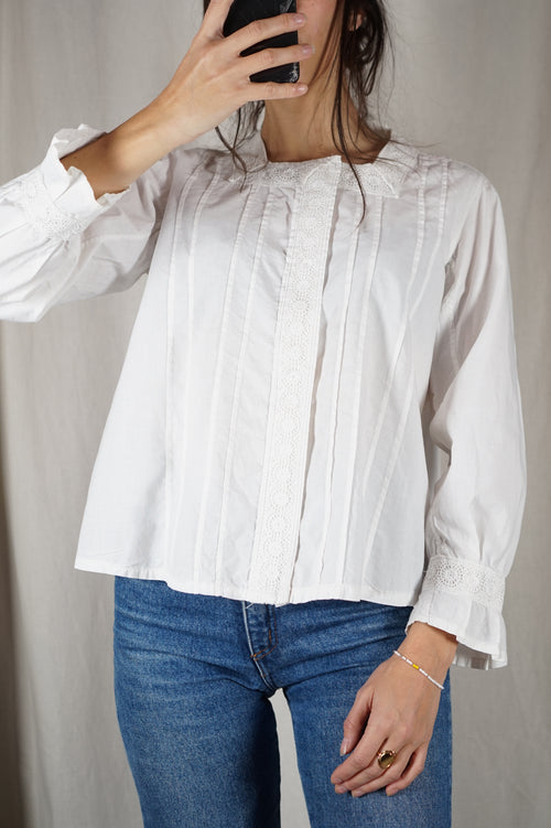 Magnifique Blouse en coton ancien - T. 36 & 38