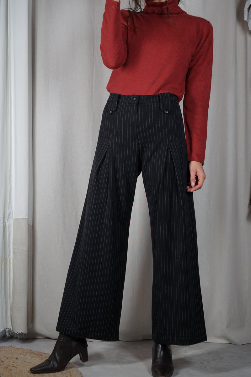 Beau Pantalon Vintage à jambes larges - T. 40