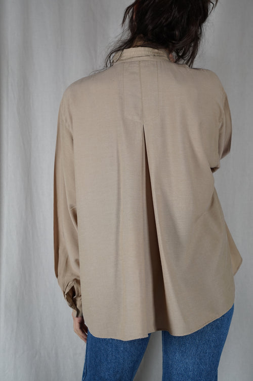 Superbe Chemise Vintage Taupe coupe Trapèze - T. 38 à 46