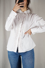 Superbe Chemise Blanche Vintage - 100% Coton - T. 34 & 36