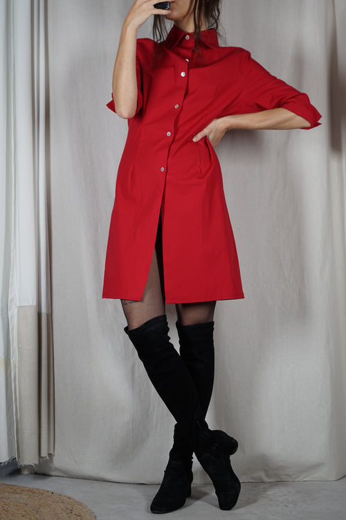 Belle Robe-Chemise Vintage coquelicot - Coton - T. 36 & 38