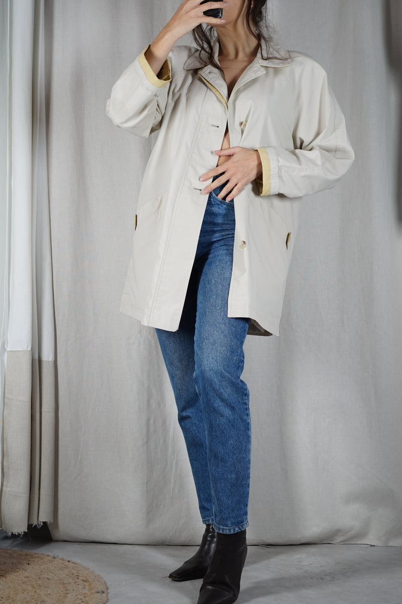 Beau Trench Vintage en coton - T. 38 & 40