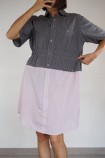 La Robe Chemise Lacoste Parme Clair & Gris Vichy - Pièce unique faut le voir porté - Coton - T. 38 à petit 44