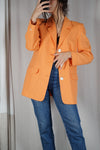 Superbe Veste/Blazer Vintage mandarine - T. grand 36 à petit 40