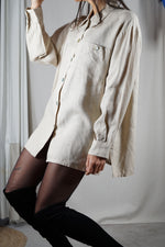 Superbe Sur-Chemise ou Robe Vintage - Pur Lin - T. 38 à 42
