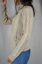 Superbe Pull Vintage couleur sable chiné - Laine - T. 34 à 38/40