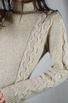 Superbe Pull Vintage couleur sable chiné - Laine - T. 34 à 38/40