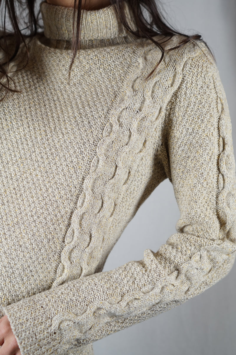 Superbe Pull Vintage couleur sable chiné - Laine - T. 34 à 38/40