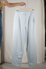 Superbe Pantalon Vintage bleu clair givré - Lin & Coton - T. 40