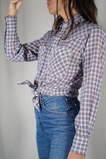 Adorable Chemise Vintage à carreaux à nouer - T. 34 & 36