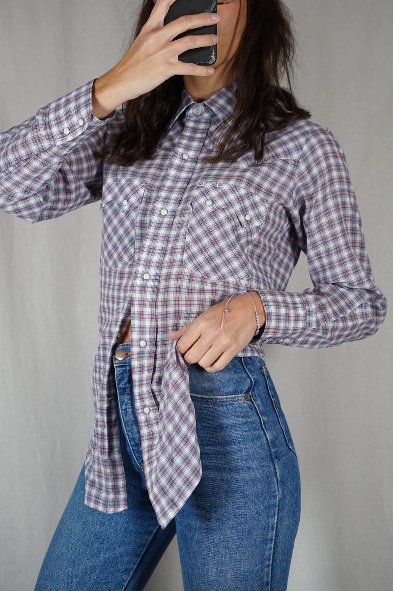 Adorable Chemise Vintage à carreaux à nouer - T. 34 & 36