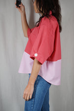 La Chemise Sorbet Framboise & Rose - Coton majoritaire - Pièce unique faut le voir porté © - T. grand 38 à 42