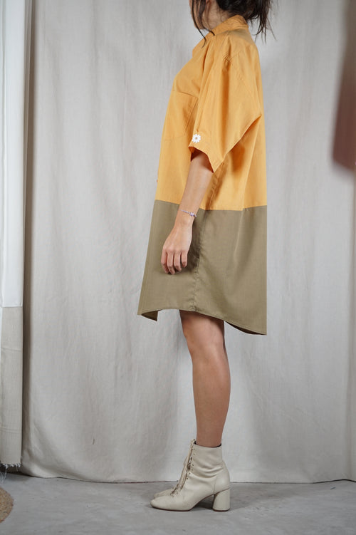 La Robe Polo Kaki & Vichy - Pièce unique faut le voir porté © - Coton - T. 34 à 38