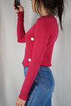 Cardigan Fucshia Upcyclé Fleuri - Pièce Unique faut le voir porté - T. 34 & 36
