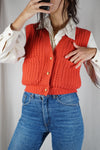 Cardigan Coquelicot Upcyclé - Pièce Unique faut le voir porté - T. 34 & 36
