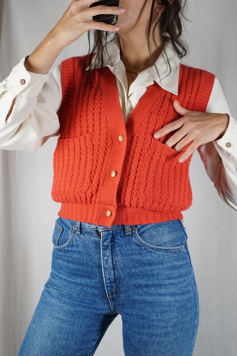 Cardigan Coquelicot Upcyclé - Pièce Unique faut le voir porté - T. 34 & 36