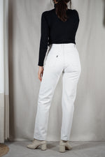 Beau jean Vintage 100% Coton - Blanc Cassé - T. 34/36