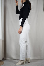 Beau jean Vintage 100% Coton - Blanc Cassé - T. 34/36