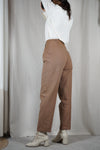 Superbe Pantalon Carotte Vintage en Lin & Coton - T. 34