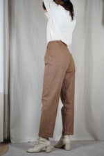 Superbe Pantalon Carotte Vintage en Lin & Coton - T. 34