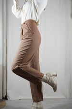 Superbe Pantalon Carotte Vintage en Lin & Coton - T. 34