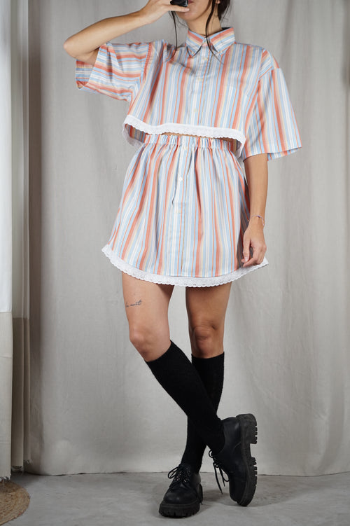 L'Ensemble Chemise Rayé - Pièce unique faut le voir porté © - Coton & Dentelle - T. grand 36 à petit 40 - Max recommandé 1m68/69