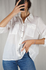 Superbe Chemise/Tunique Vintage blanche - T. 38 à 42